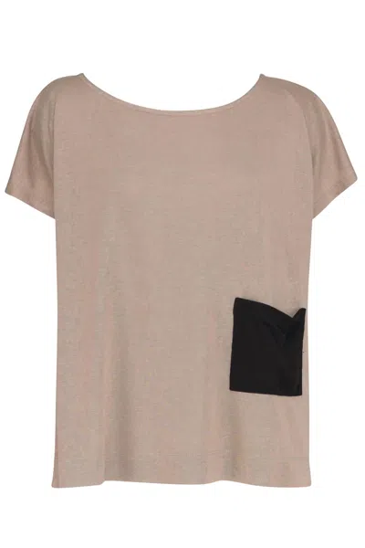 Alembika Women's Little Pocket Resort Top In Ecru In Pink