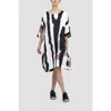 Alembika Zebra Print Linen T-shirt Dress In White/black