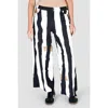 Alembika Zebra Printed Cropped Wide Leg Pants In White/black