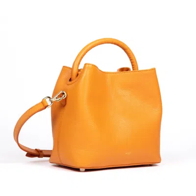 Aleo Women's Yellow / Orange Bon Bon Cross Body - Mandarin Soft Grained Leather