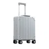 Aleon 16 Vertical Underseat Spinner Carry On Suitcase In Silver