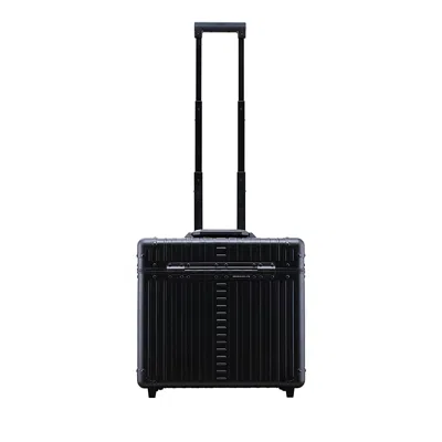 Aleon 17 Aluminum Wheeled Pilot Bag In Black