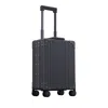 Aleon 20 Aluminum Vertical Spinner Carry On Suitcase In Black