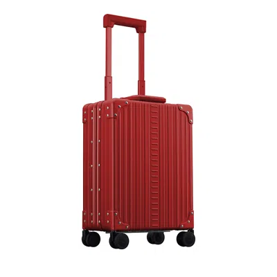 Aleon 20 Aluminum Vertical Spinner Carry On Suitcase In Red