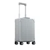 Aleon 20 Aluminum Vertical Spinner Carry On Suitcase In Silver