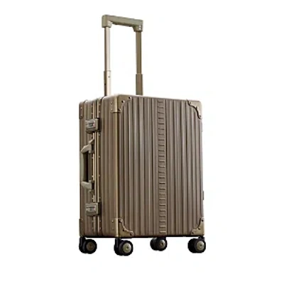 Aleon 21 Aluminum Carry On Spinner Suitcase In Brown