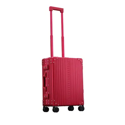 Aleon Aluminum International Carry On Spinner Suitcase In Red