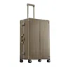 Aleon Macro Traveler Aluminum Spinner Suitcase In Brown