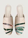 Alepel Buckle Mules In Beige