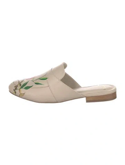 Pre-owned Alepel Leather Mules In Neutral