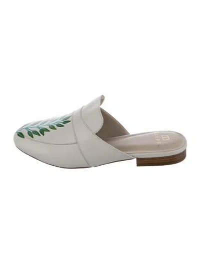Pre-owned Alepel Leather Mules In White
