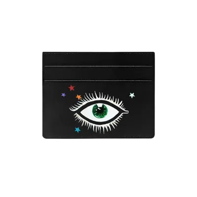 Alepel Women's Eyes & Stars Cardholder In Black