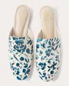 ALEPEL WOMEN'S HAND PAINTED DENIM FLOWER MULE LEATHER/DENIM