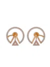 Alessa Jewelry 18k Rose Gold Duality Diamond Earrings In Gold