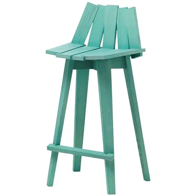 Pre-owned Alessandra Baldereschi Frank Stool In Light Teal Finish By  & Mogg In Green