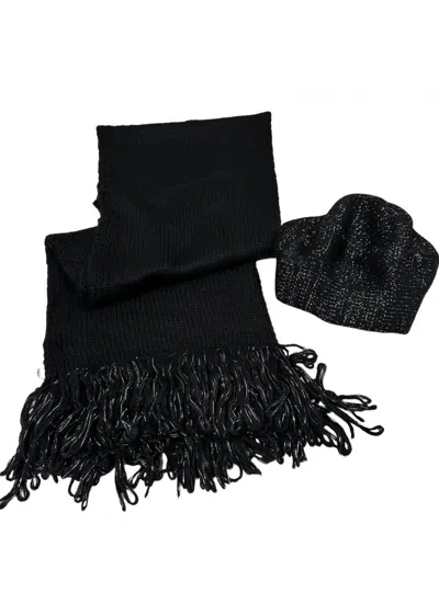 Alessandra-cruciani Scarf And Hat Woman Alessandra Cruciani Ac0841_sciarpa_cappellino In Black