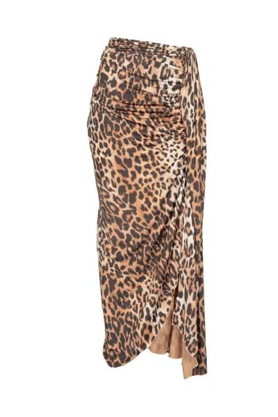 Alessandra Gallo Gonna Lunga Animalier In Multicolore