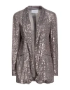 Alessandra Gallo Woman Jacket Silver Size 10 Polyester, Elastane In Multi