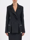 Alessandra Marchi Double Collar Jacket In Blue