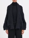 Alessandra Marchi Knitted Cape In Blue