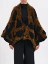 Alessandra Marchi Knitted Fur Coat In Multi