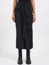 Alessandra Marchi Long Wool Skirt In Black