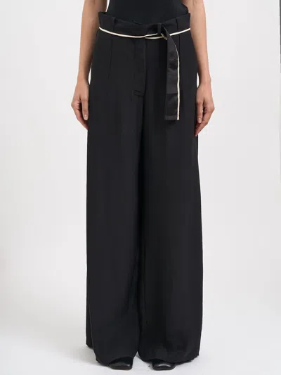 Alessandra Marchi Pants With Side Openings In Black