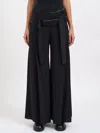 Alessandra Marchi Wide Wool Trousers In Black