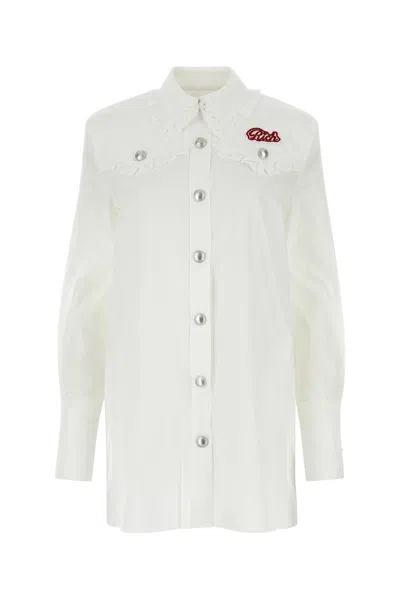 ALESSANDRA RICH ABITO CHEMISIER IN POPELINE BIANCO DONNA