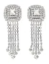Alessandra Rich Square Crystal Dangle Earrings In Metallic