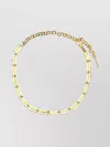 Alessandra Rich Adjustable Chain Link Metal Choker With Two-tone Design