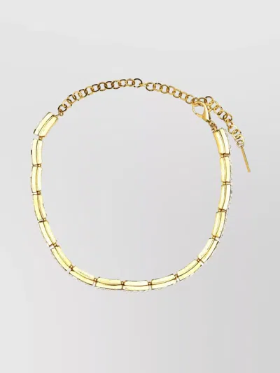 ALESSANDRA RICH ADJUSTABLE CHAIN LINK METAL CHOKER WITH TWO-TONE DESIGN