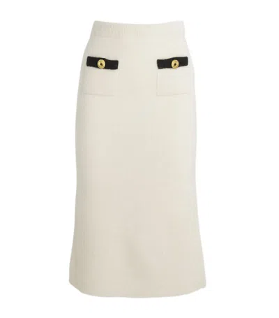 Alessandra Rich Alpaca-blend Midi Skirt In White