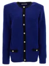 Alessandra Rich Alpaca Cardigan Sweater, Cardigans Blue