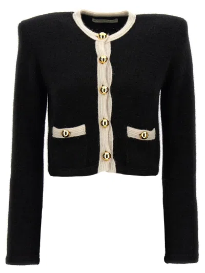 ALESSANDRA RICH ALESSANDRA RICH ALPACA CROPPED CARDIGAN