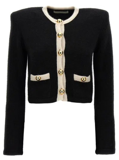 ALESSANDRA RICH ALPACA CROPPED CARDIGAN