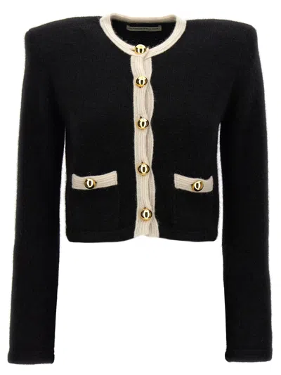 ALESSANDRA RICH ALPACA CROPPED CARDIGAN