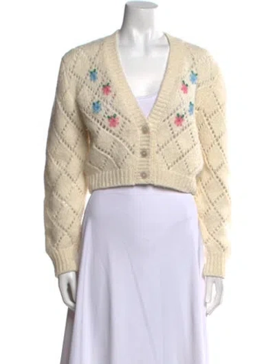 Pre-owned Alessandra Rich Alpaca Printed Sweater In Neutral