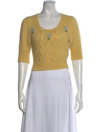Pre-owned Alessandra Rich Alpaca Printed Sweater In Yellow