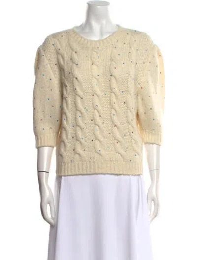 Pre-owned Alessandra Rich Alpaca Scoop Neck Sweater In Neutral
