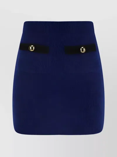 Alessandra Rich Alpaca Blend Knit Mini Skirt In Blue