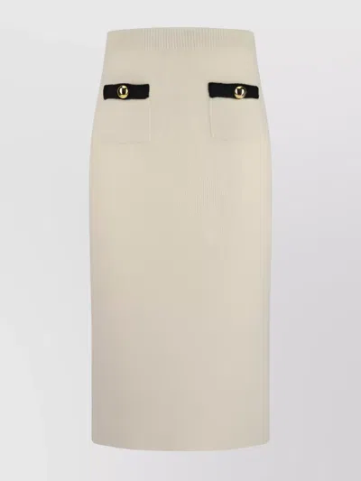 ALESSANDRA RICH ALPACA SKIRT JEWEL BUTTONS