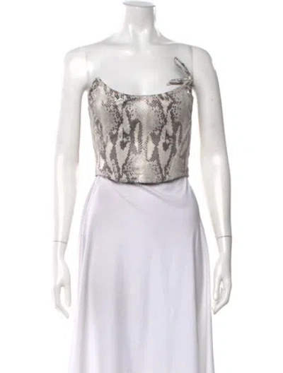 Pre-owned Alessandra Rich Animal Print Asymmetrical Crop Top In Multi