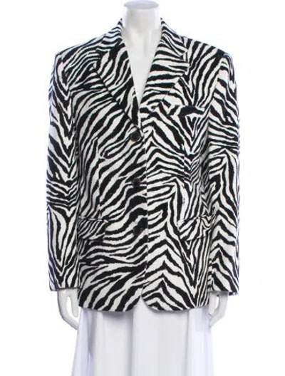 Pre-owned Alessandra Rich Animal Print Blazer In Black