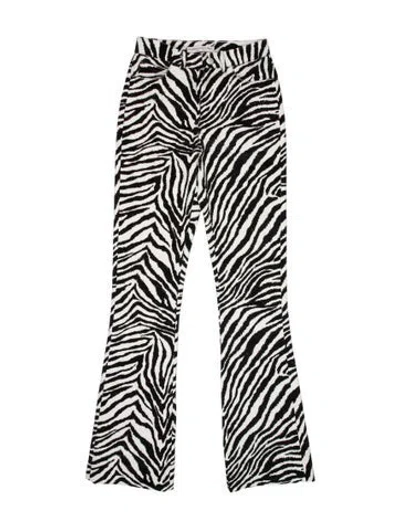 Pre-owned Alessandra Rich Animal Print Flared Pants In Black