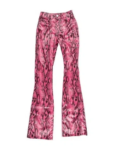 Pre-owned Alessandra Rich Animal Print Flared Pants In Pink