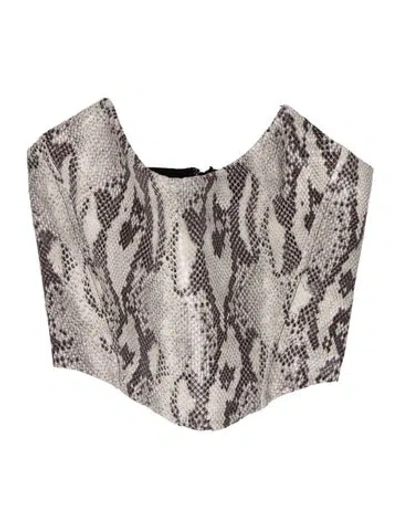 Pre-owned Alessandra Rich Animal Print Scoop Neck Crop Top In Multi