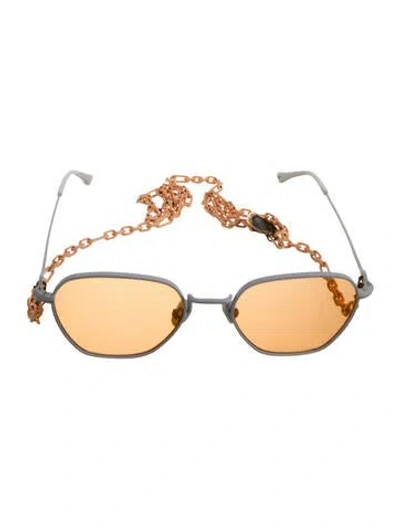 Pre-owned Alessandra Rich Aviator Tinted Sunglasses In White