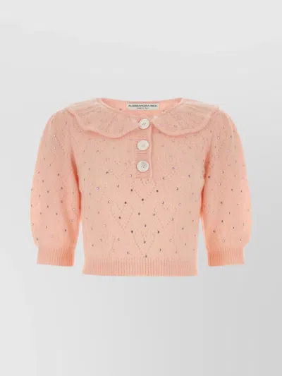 ALESSANDRA RICH BALLOON SLEEVE MOHAIR BLEND SWEATER