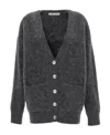 Alessandra Rich Cardigan With Back Bear Motif And Appliques In Black
